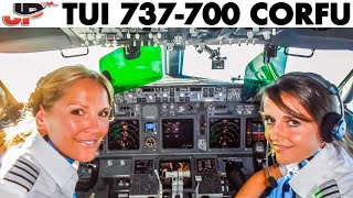 TUI Ladies Piloting the Boeing 737 out of Corfu [upl. by Dafodil]