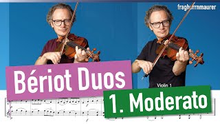 Beriot 12 Easy Duos Op 87 No 1 Violin 12  Violin Sheet Music  Playalong [upl. by Eremahs618]