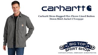 Carhartt Mens Rugged Flex Fleece Lined Button Down Shirt Jacket CT105532 [upl. by Denis824]