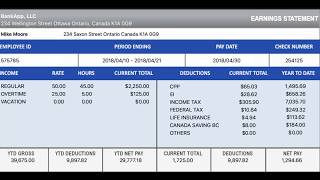 Canada Paystub Generator Maker Payslip paycheck [upl. by Cappello]