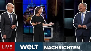 BUNDESTAGSWAHL TVTriell Laschet gegen Scholz und Baerbock auf verlorenem Posten  WELT Newsstream [upl. by Nairb]