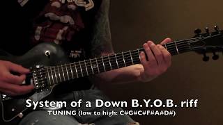 System of a Down  BYOB Main Riff  Guitar Lesson [upl. by Connolly]