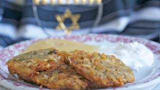 Potato Latkes Recipe Potato Pancakes A Fam Favorite [upl. by Ajan]