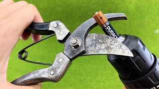 Special Way To Sharpen Pruning Shears As Sharp As A Razor [upl. by Risser]