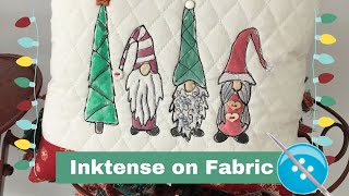 Sketch to Stitch Christmas Gnomes Inktense Blocks on Fabric [upl. by Ellatsirhc]