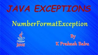 NumberFormatException  EXCEPTIONS LIST IN JAVA [upl. by Siloam959]