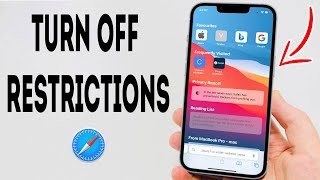 How To Turn Off Safari Restrictions  Full Guide [upl. by Nagoh701]