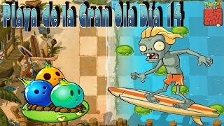 Plants vs Zombies 2 La Playa de la Gran Ola Día 14  Español  HD [upl. by Fiore]