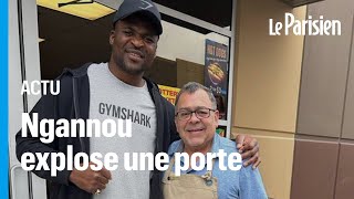 Quand le champion de MMA Francis Ngannou pulvérise la porte vitrée d’un magasin aux ÉtatsUnis [upl. by Rednave41]