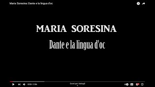 Maria Soresina Dante e la lingua doc [upl. by Abisia]