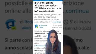 Iscrizioni online allanno scolastico 202324 come si fa [upl. by Menides]