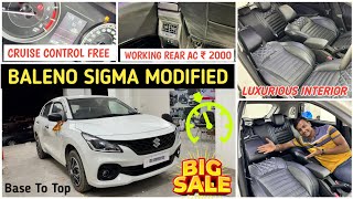 Baleno Sigma Modified With Free Cruise Control ✅ Baleno Modification ✅ Baleno Genuine Accessories [upl. by Akeihsat638]