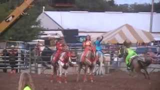 TRX CHX Trixie Chicks Trick Riders at Ozark Empire Fair Hardees Invitational Rodeo 2014 [upl. by Neggem632]