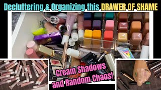 Lets Declutter and Organize My Makeup Collection Cream Shadows Swatches and Chaos 2024 [upl. by Hafeenah]