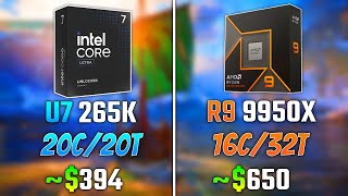 INTEL ULTRA 7 265K vs RYZEN 9 9950X  Test in 6 Games [upl. by Nathanoj820]