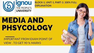 BPCG174 Phsycology and media Unit 1 part3 Ignou 100 full explanation [upl. by Picco]