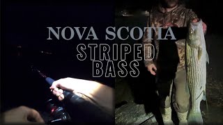 Nova Scotia Fishing  Striped Bass  Night Fishing Clips [upl. by Iila]