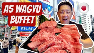 All You Can Eat A5 WAGYU Buffet in Osaka Japan 🇯🇵 Japanese Yakiniku BBQ Restaurant in Dotonbori [upl. by Acirahs539]