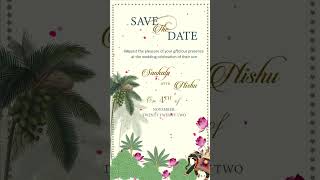 Save the date wedding template  wedding invitation new video  wedding digital card [upl. by Natiha]