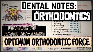 OPTIMUM ORTHODONTIC FORCE  BIOLOGY OF TOOTH MOVEMENT  ORTHODONTICS [upl. by Mlawsky581]