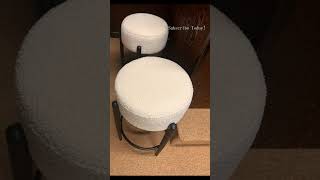 COLAMY Modern Bar Stools Set  Sherpa Counter Height Stools with Boucle Seats amp Metal Base  Cream [upl. by Aba]