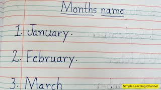 Names Of The Twelve Month  Months Name  January February Months Name  Simple Learning Channel [upl. by Hazmah]