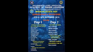 INTERCOLLEGIATE FESTSAMBHAVAMI amp BHAVAYAMI ON 25TH amp 26TH NOVEMBER 2K24 [upl. by Hux]