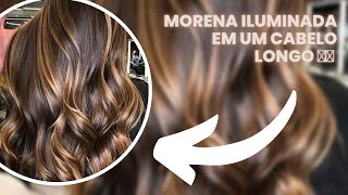 MORENA ILUMINADA EM CABELO LONGO TÉCNICA SUPER FÁCIL [upl. by Egag]