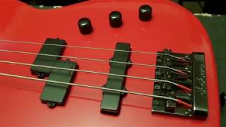 1986 CHARVEL JACKSON MODEL 2B JAPANESE PJ ROCK BASS MIJ JAPAN FERRARI RED UP CLOSE VIDEO REVIEW [upl. by Austin]