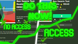 How To Get ACCESS To The Test Realm  Bee Swarm Simulator [upl. by Neeneg]