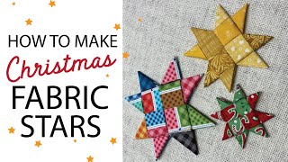 How To Make a Folded Fabric Scandinavian Star Christmas Ornament [upl. by Judith854]