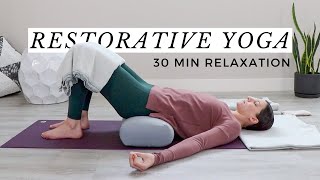 30Minute Restorative Yoga with Props Full Body SelfCare [upl. by Eladnwahs]