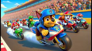 Paw Patrol Ultimate Rescue  PawPatrol Characters Amazing Moto Race  Very Funny Story  Rainbow 3 [upl. by Decrem]