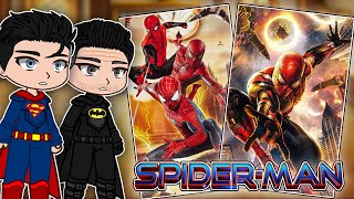 Justice League React To SpiderMan  Peter Parker  Gacha react [upl. by Orvas]