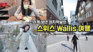 스위스 산책로 탐험Wallis 여행 겨울여행 Goms Münster 클래식노르딕스키타기 [upl. by Elleunamme]