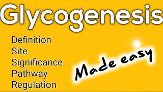 Glycogenesis made easy Definition ll Site ll Pathway ll Significance ll Regulation [upl. by Urson]