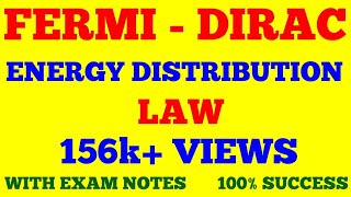 FERMI DIRAC ENERGY DISTRIBUTION LAW  STATISTICAL PHYSICS  WITH EXAM NOTES [upl. by Doner]