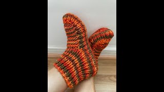 Cómo TEJER estas simpáticas pantuflas a PALILLOS🥰 [upl. by Htederem164]