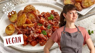 SIMPLE VEGAN MEAL 🥔  SüsskartoffelRagout mit gebackener Kartoffel [upl. by Anaek]