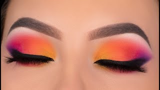 SUNSET Eye Makeup Tutorial  Jaclyn Hill x Morphe Volume 2 palette [upl. by Ahsinrad]