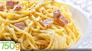 Recette des spaghetti carbonara  750g [upl. by Aneehs]