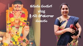 Kanuma festival vlog  గని పోతురాజు సంబరం  pothuraju sambaram  Yallas home recipes [upl. by Llevrac536]