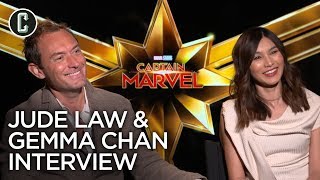 Captain Marvel Jude Law amp Gemma Chan Interview [upl. by Rogerson965]