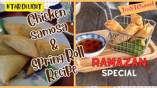 Chicken Samosa and Spring Rolls Make and Freeze Recipe by jiasytchannel │Ramzan Special Recipe [upl. by Naneek]