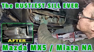 The RUSTIEST SILL EVER  Mazda MX5  Miata  inner sill [upl. by Nodnrb427]