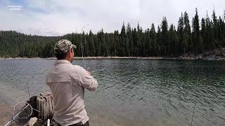 Rare Fish Took Our Pole While Taking A Nap FishingTrout Fishing Ice House [upl. by Scholz]