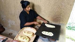 Naan Recipes ❤ Butter Naan Roti and Garlic Naan Roti with Chickpea and Potato curry  Village Food [upl. by Ailima565]