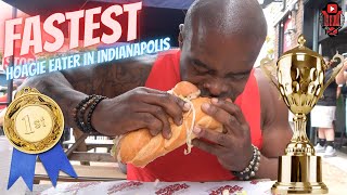 FASTEST Hoagie Eater in Indianapolis  Hoagies amp Hops  Hoagie Contest 2023 [upl. by Grieve666]