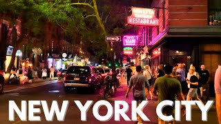 Walking Tour NYC🗽 🔥 Summer Night Walk  Union Square  Washington Square Park  West Village【4K】 [upl. by Pudendas]