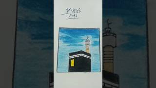 Beautiful Makkah painting in Sky  painting for beginners  viralshort  youtubeshorts [upl. by Euqinomahs]